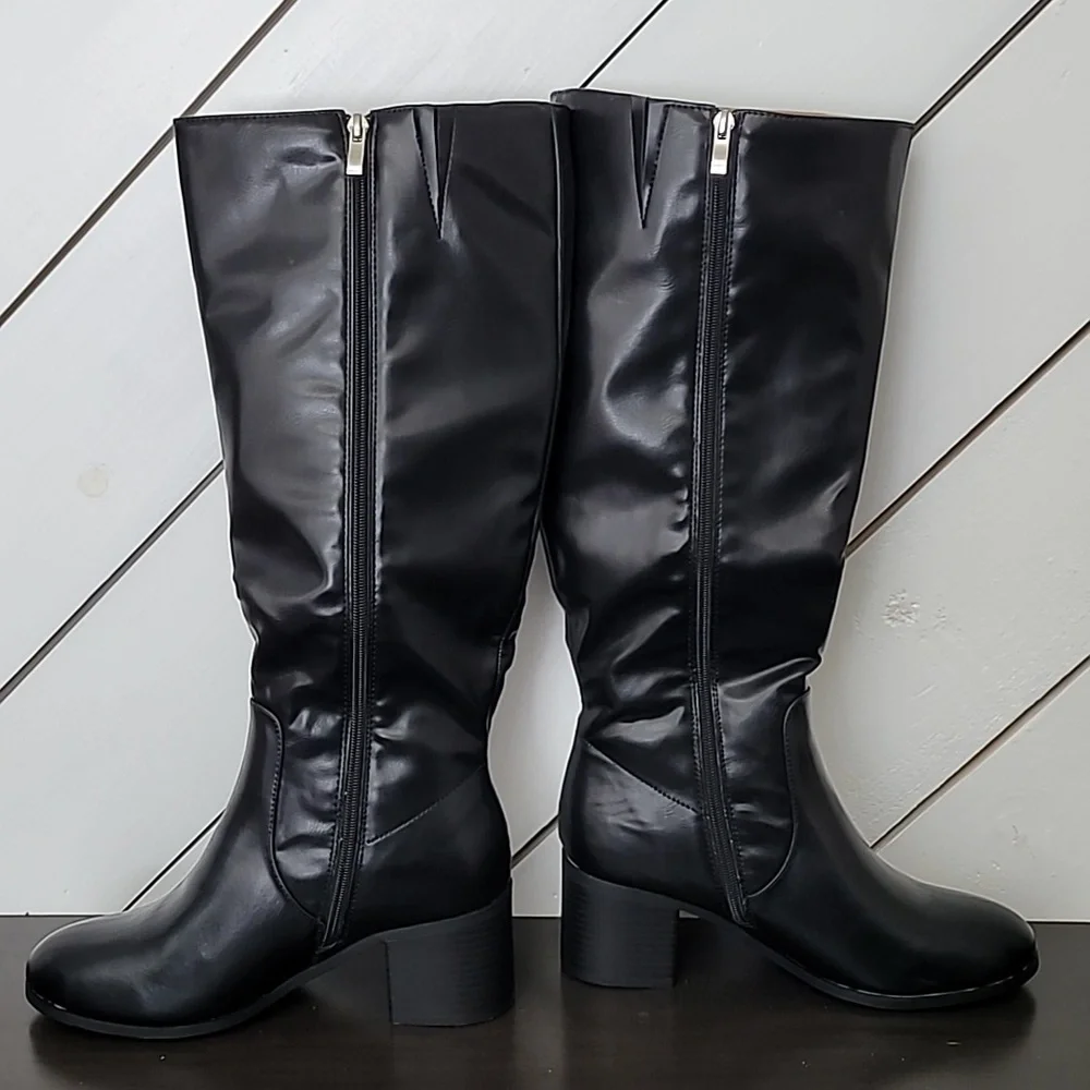 NEW Journee Collection Womens Romilly  Black 9.5M High Knee Boots